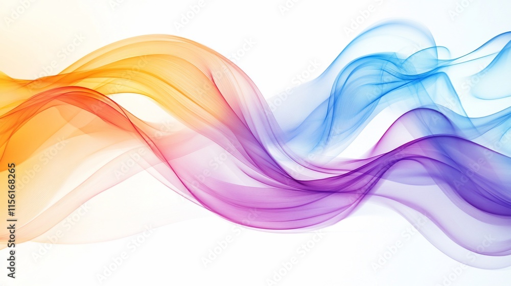 Aufkleber abstract colorful flowing waves design.