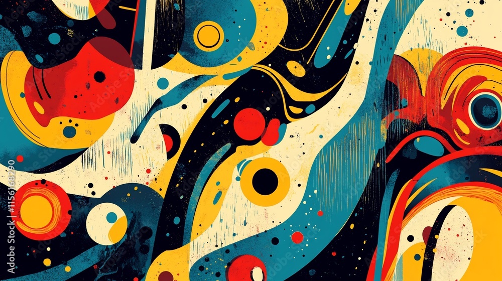Aufkleber Abstract colorful swirls and shapes background.