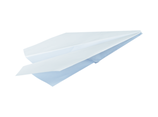Paper plane isolated on white