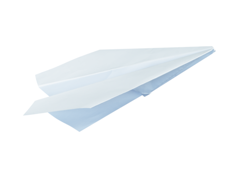 Paper plane isolated on white