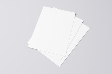 A4 whitepaper mockup（A4白用紙複数枚モックアップ ｜ グレー背景モックアップ）