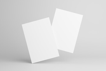 A4 whitepaper mockup（A4白用紙2枚モックアップ ｜ グレー背景モックアップ）