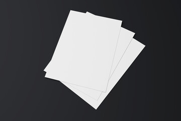 A4 whitepaper mockup（A4白用紙複数枚モックアップ ｜ 黒背景モックアップ）