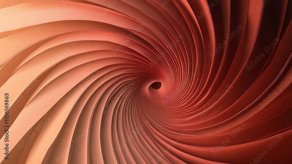 Poster Abstract swirling vortex of red and orange hues creating a tunnel-like effect.
