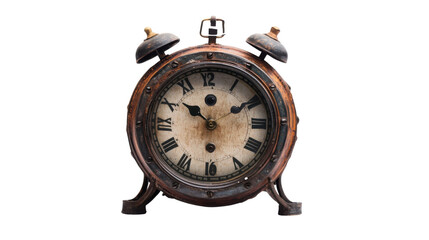 Vintage clock, transparent background
