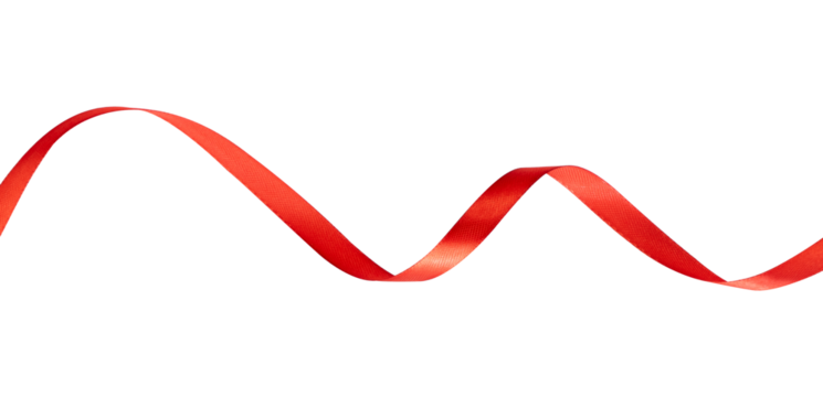Red wavy ribbon element 