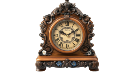 Vintage clock, transparent background