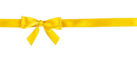 Yellow straight bow ribbon element
