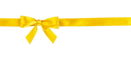 Yellow straight bow ribbon element