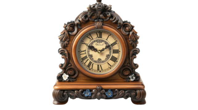 Vintage clock, transparent background - Powered by Adobe