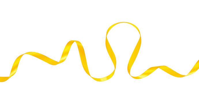 Abstract wavy yellow ribbon isolated