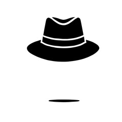 Mysterious Fedora: A classic fedora hat, subtly shadowed, evokes mystery and intrigue. Perfect for vintage, noir, or detective themes. 