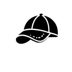 Fototapeta premium Baseball Cap Silhouette: A simple, yet stylish, silhouette of a baseball cap, perfect for designs related to sports, fashion, or casual wear. 