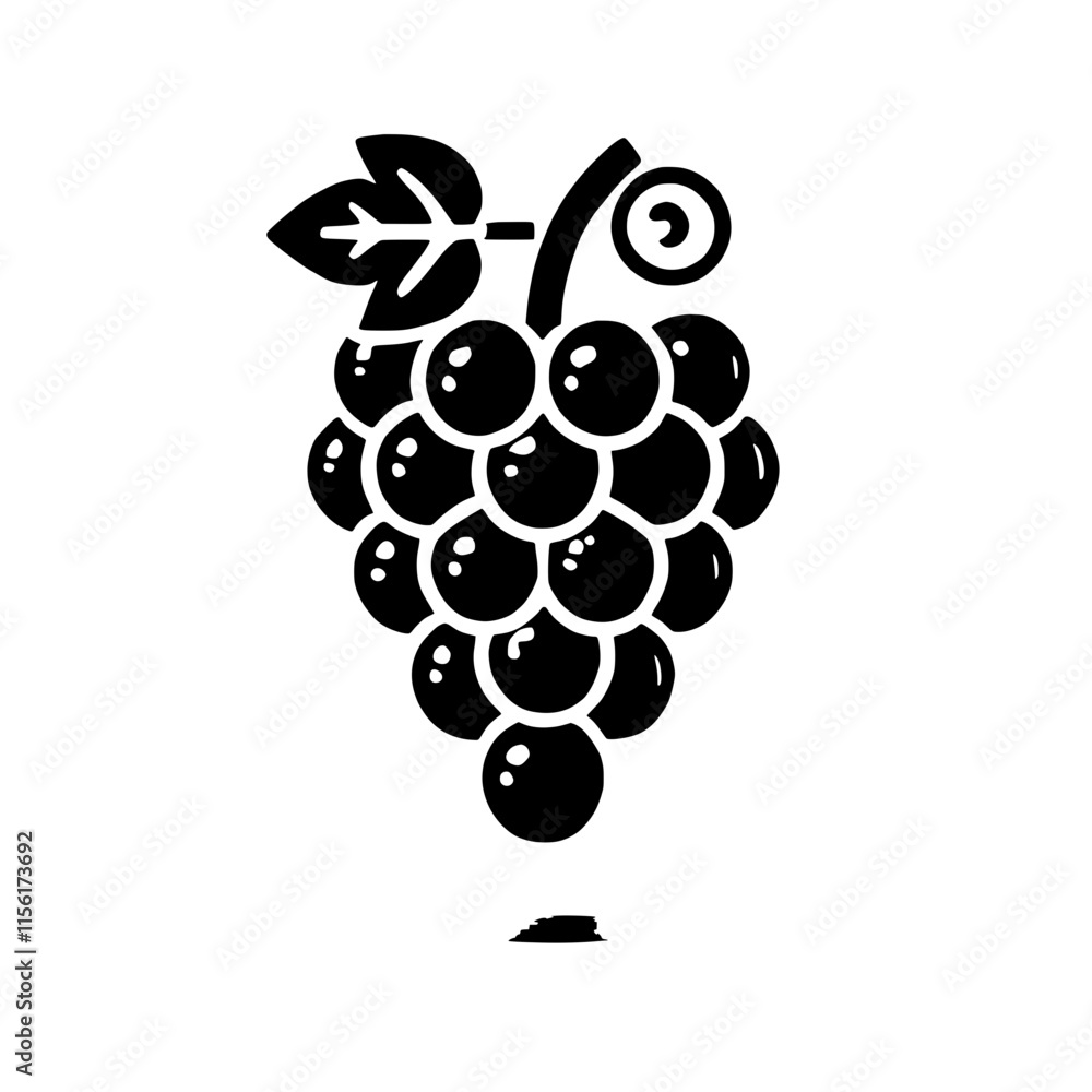 Poster elegant grape cluster icon