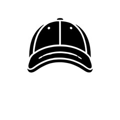 Baseball Cap Icon: Bold and simple, a classic baseball cap silhouette. Perfect for sports, fashion, and casual designs. 