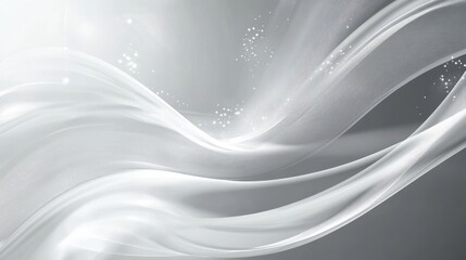 Elegant flowing white fabric with subtle sparkle.