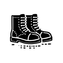 Black and White Illustration of Boots 
