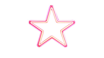 Obraz premium Neon light sign in the shape of a star, transparent background