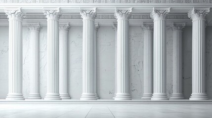 Majestic Greek Columns Classic Architecture Marble Hallway Ancient Design Interior Design