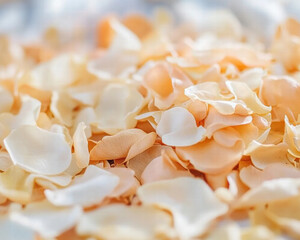 Delicate pile of white and orange petals - Serenity