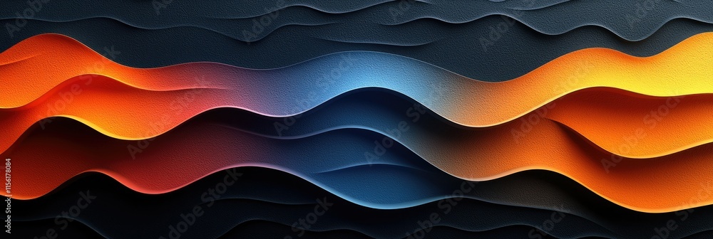 Poster abstract wave pattern with gradient colors in a smooth, flowing design.