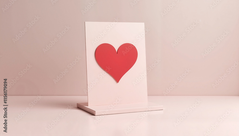 Aufkleber heart shape display on minimalistic background