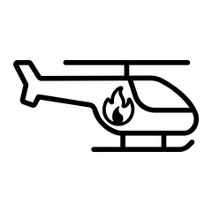 helicopter Line Icon