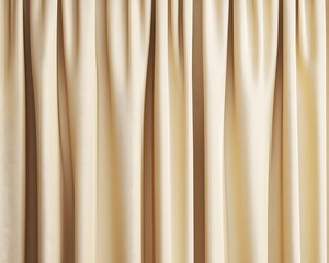 Fototapeta premium Beige Curtain Fabric with Vertical Pleats
