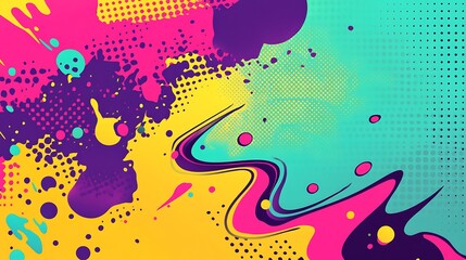 Abstract Colorful Splashes and Liquid Art. Vibrant Background Design.