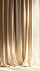 Beige Curtains and Sunlight on Floor