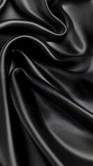 Obraz premium black silk, black fabric texture, silk, black backgrounds, satin, fabric textures, black satin, silk textures, HD wallpaper