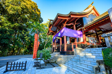 Obraz premium 秋の鹿児島神宮 鹿児島県霧島市 Kagoshima Shrine in autumn. Kagoshima Pref. Kirishima City.