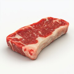 Raw beef steak isolated on white background. (2)