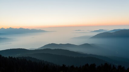 Misty Mountain Sunrise Panorama