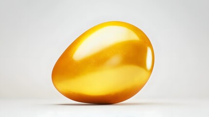 A Single Golden Egg Rests on a Plain White Background