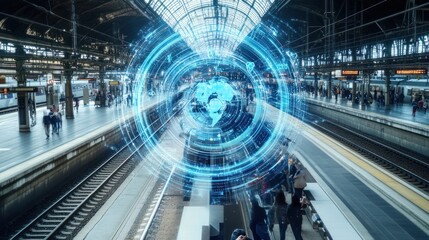 Global Transportation Hub: Visualization of Worldwide Connectivity in a Busy Train Station