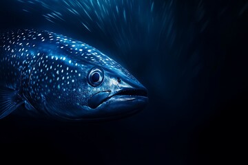 Fototapeta premium Mysterious Deep Sea Fish. Underwater Creature. Marine Life.