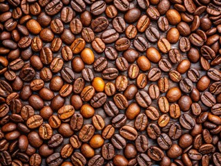 Fototapeta premium Architectural Coffee Bean Photography: Rows of Freshly Roasted Coffee Beans
