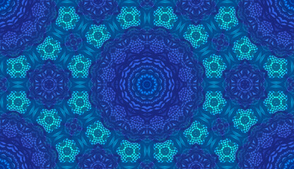 Jewel Tone Repeating Geometric Pattern in Mostly Floral and Lace Motifs