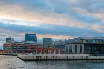 Fototapeta premium Winter Evening at the Fells Point Waterfront