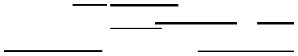 Obraz premium Multiple horizontal black lines of varying lengths and thicknesses arranged on white background. Ideal for modern design, simplicity themes, artistic expression, minimalist websites, graphic design