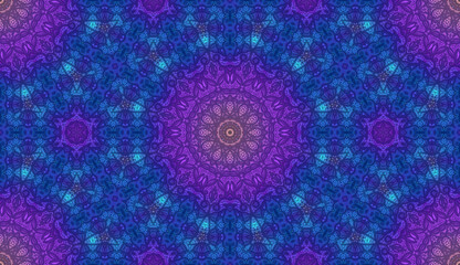 Jewel Tone Repeating Geometric Pattern in Mostly Floral and Lace Motifs