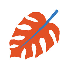 Colorful Tropical Leaf Illustration