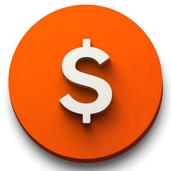 Obraz premium Orange Circle Displaying a White Dollar Sign