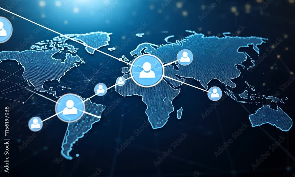 Poster global network connectivity: a visual representation of worldwide digital interconnection
