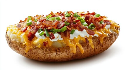Baked Potato Topped With Bacon Cheese And Chives