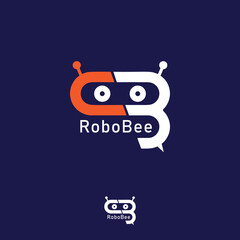 robot bee logo simple modern