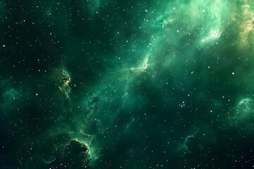 Green Nebula and Starfield