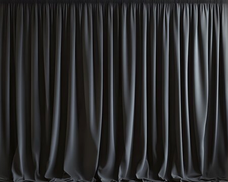 Image of Dark Gray Pleated Curtain