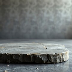 Grungy concrete slab with exposed aggregate and cracked edges, abandoned building, concrete slab, crumbling facade.